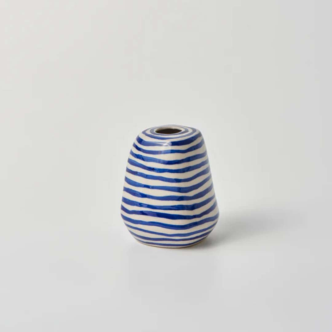 FACET VASE MEDIUM | BLUE LINES