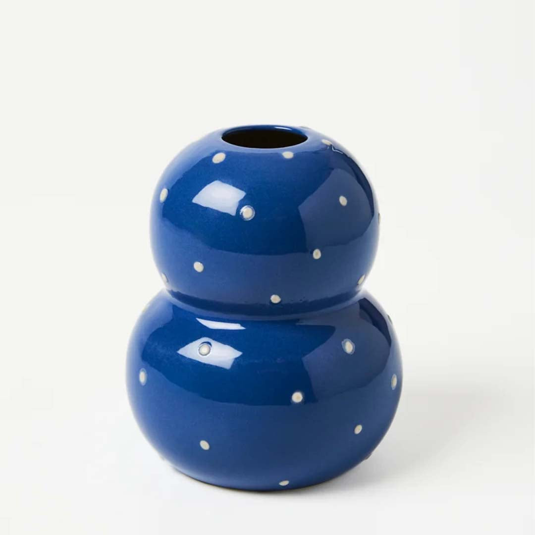 Fonda Vase | Navy Dotty