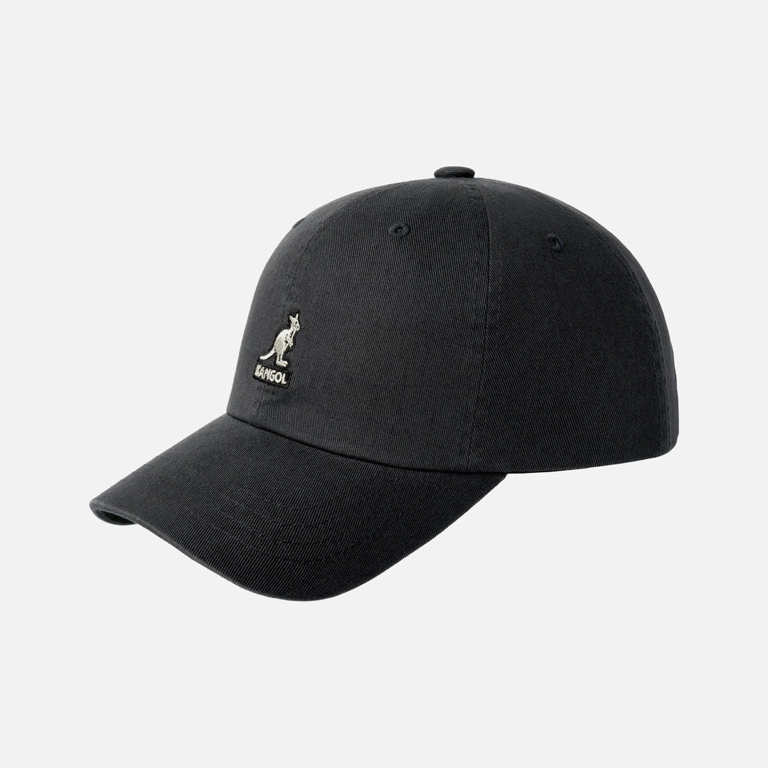 Kangol Washed Baseball cap in Black — front view