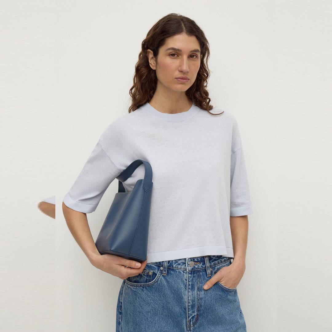 Assembly Label Kensy Cotton Cashmere Tee in Powder Blue