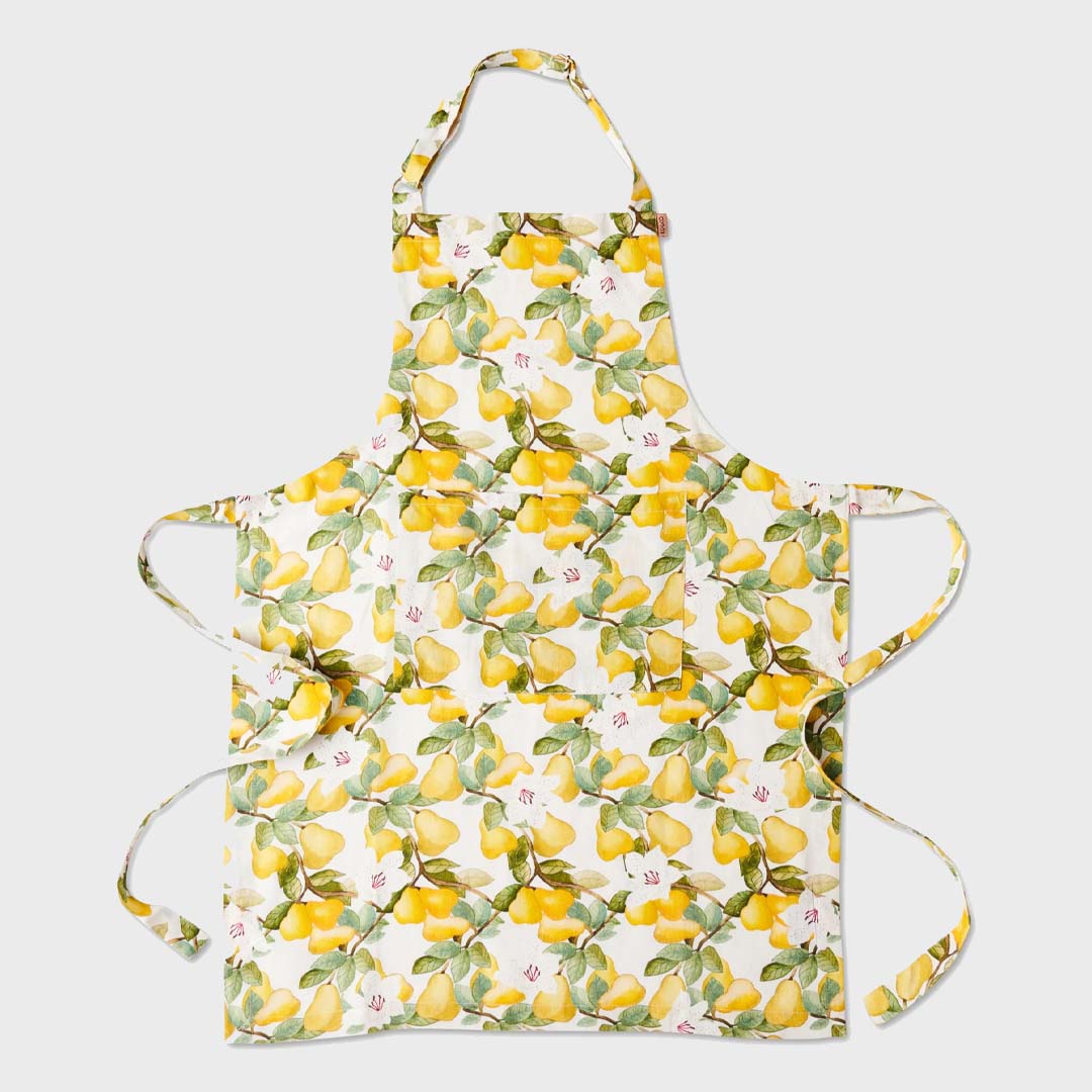 LINEN APRON | SUMMER LILY WHITE