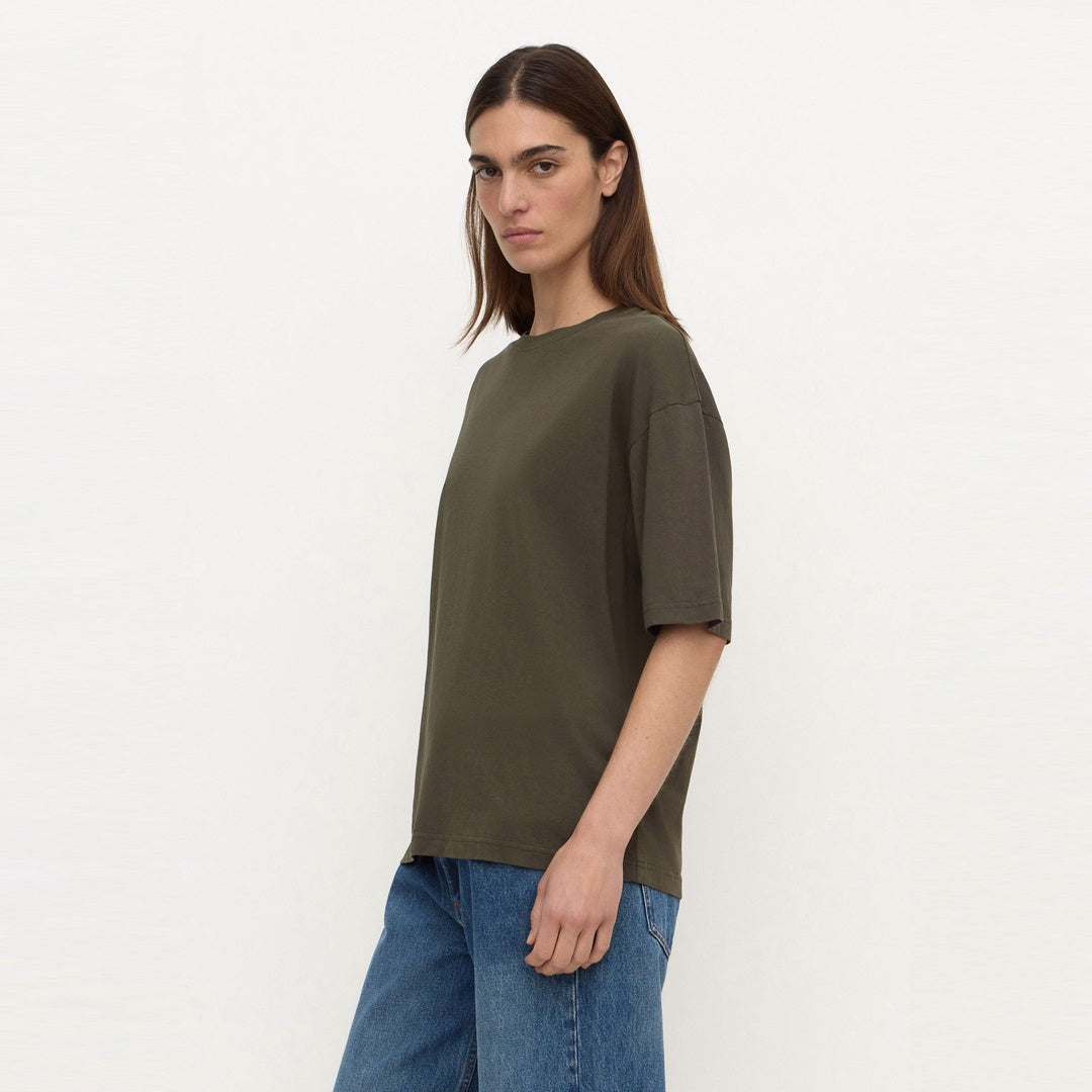 Assembly Label Kira Cotton Hemp Tee in Dark Military