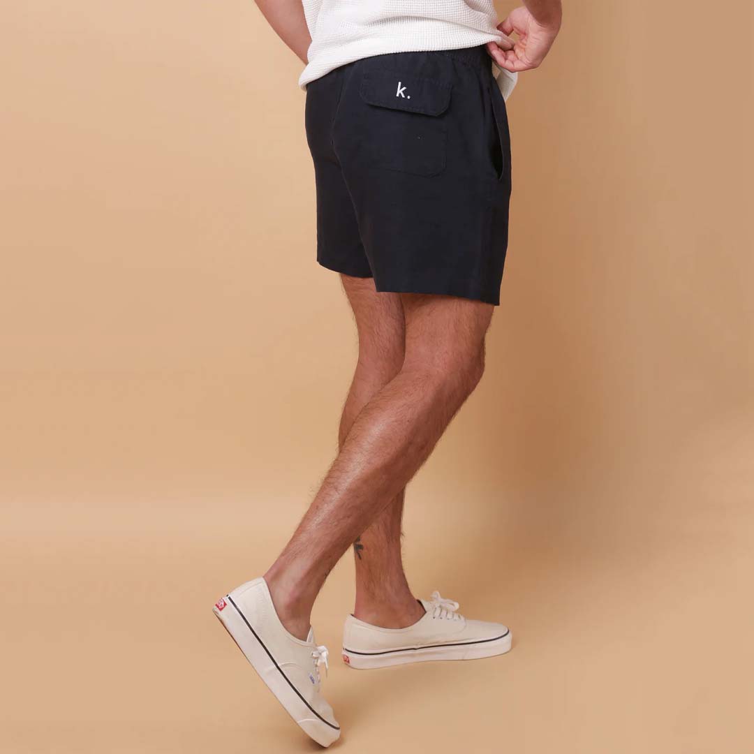 AMALFI LINEN SHORT | MIDNIGHT