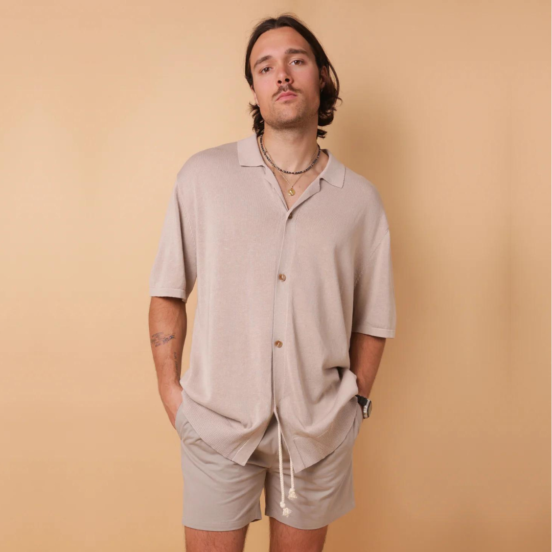 CAMPER KNIT SS SHIRT | BEIGE