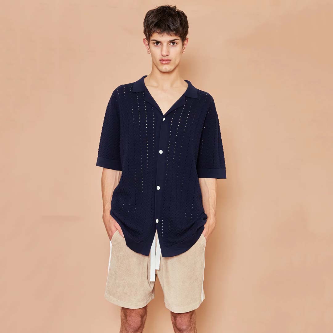 NERANO KNIT SHIRT | NAVY