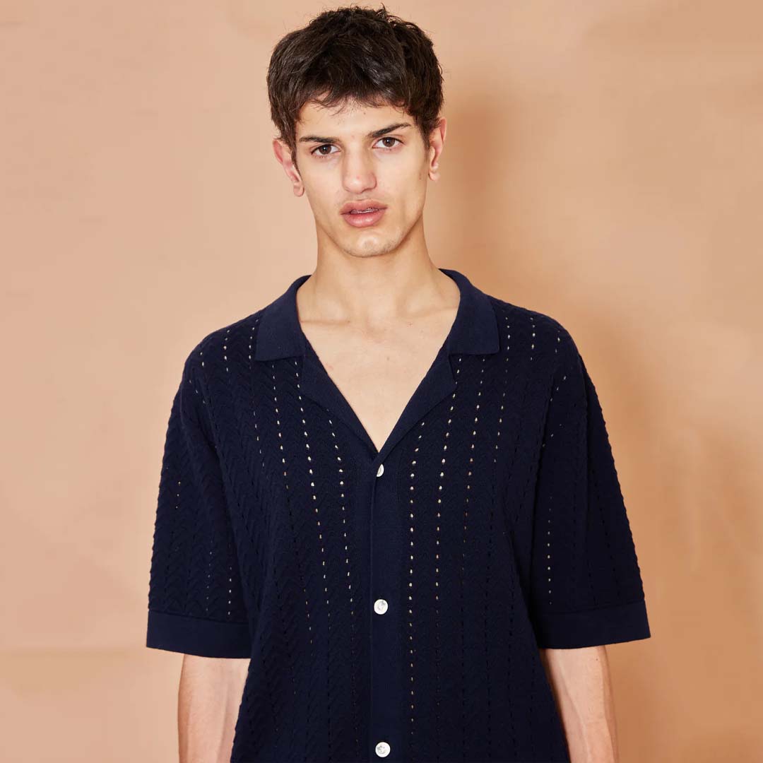 NERANO KNIT SHIRT | NAVY