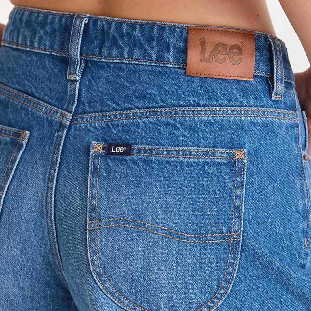 Mid Straight Short | Blue Letter