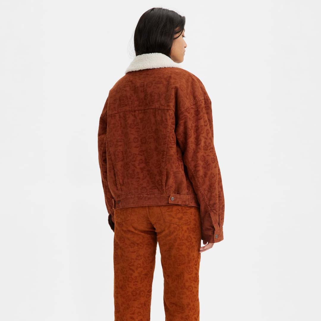 90S SHERPA TRUCKER JACKET - GINGER BREAD