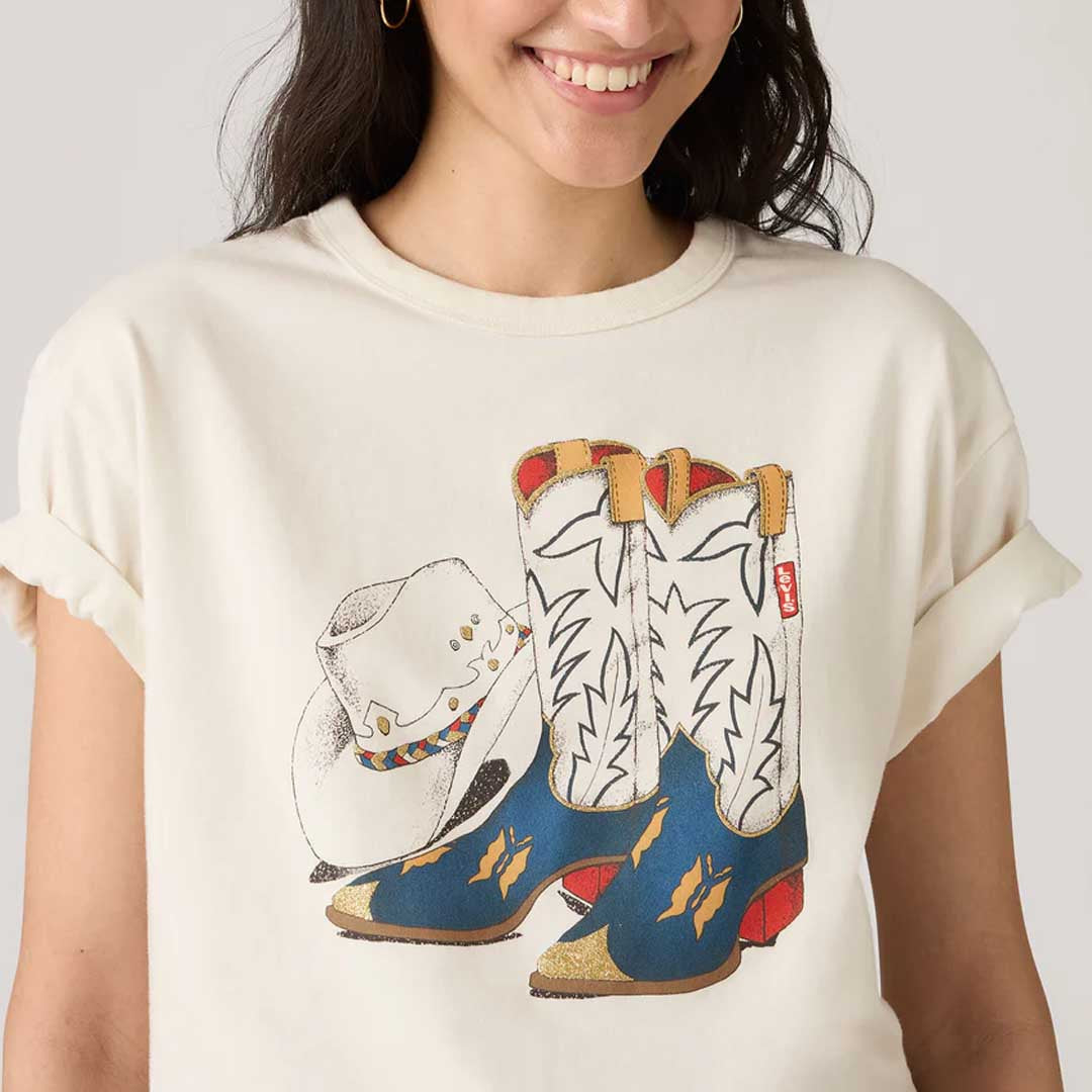 Graphic Tabor T-Shirt | Egret