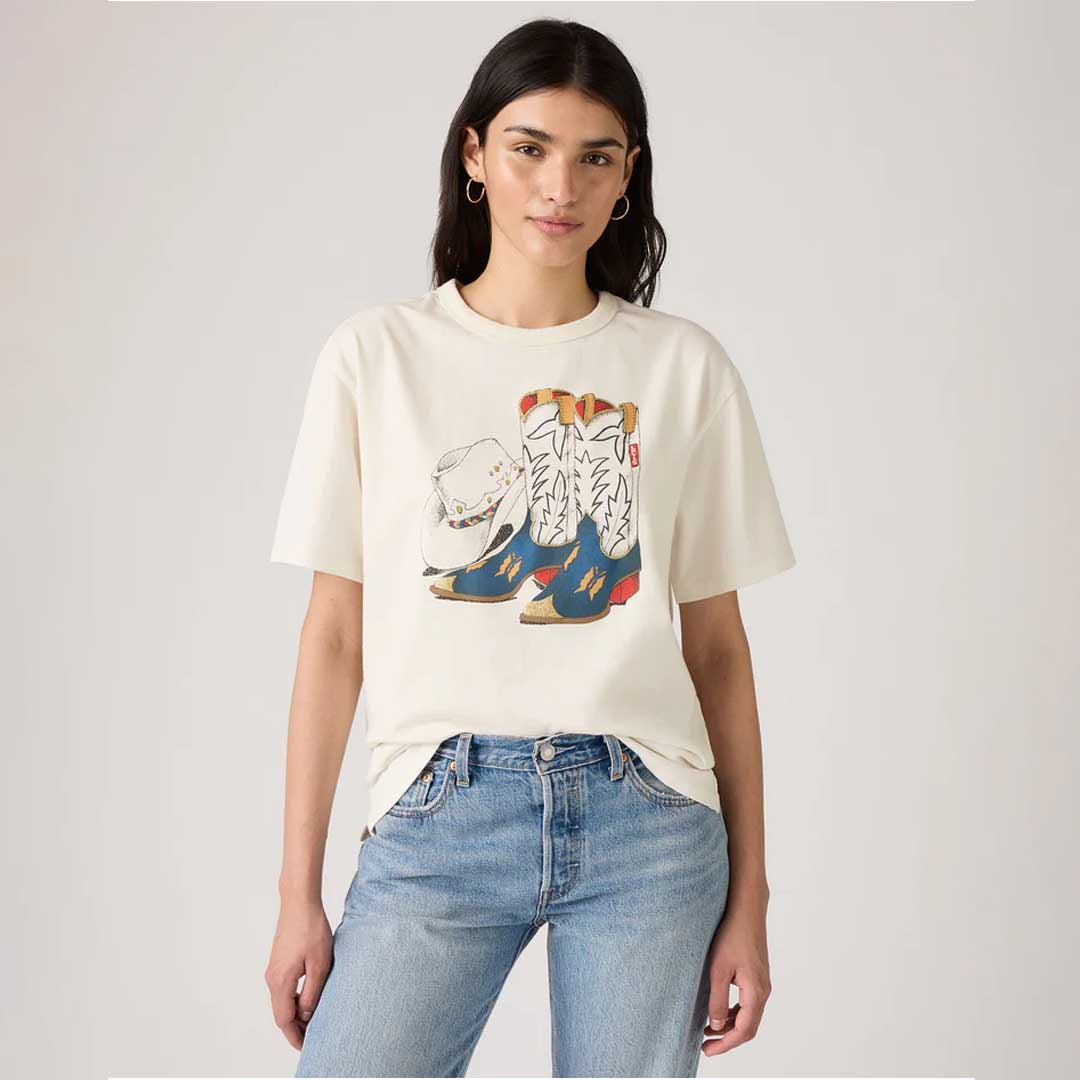 Graphic Tabor T-Shirt | Egret