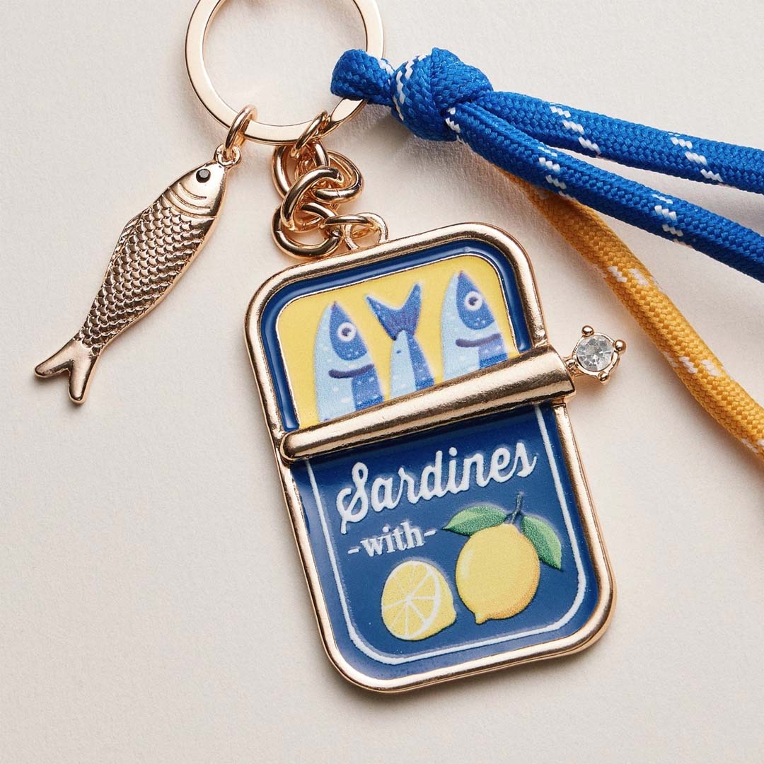 Sardine Tin Keychain | Blue
