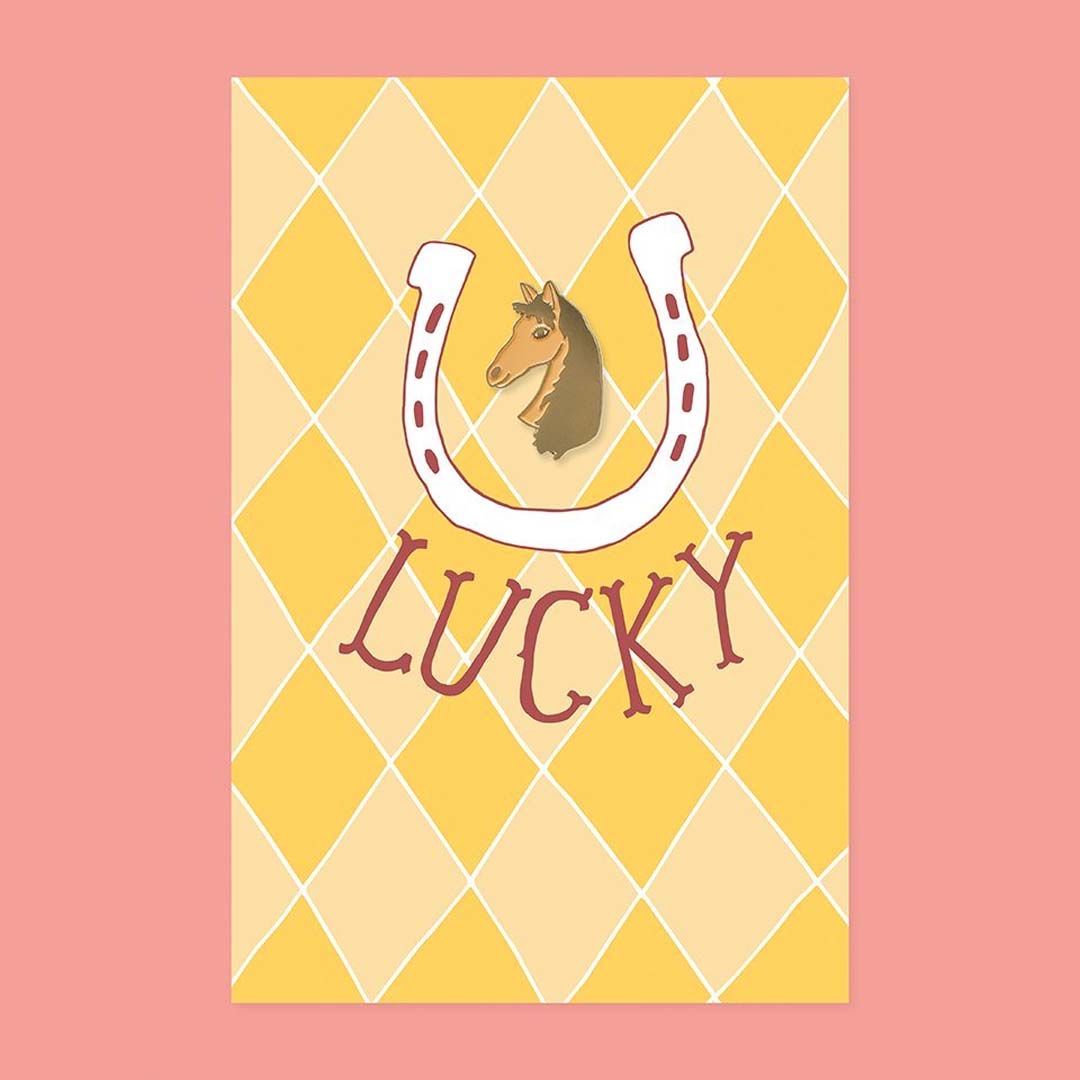 Love & Friendship Card | Lucky Horse Pin + Post