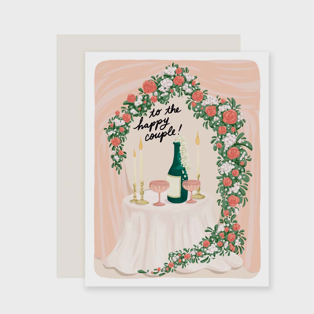 Wedding & Anniversary Card | Happy Couple Champagne