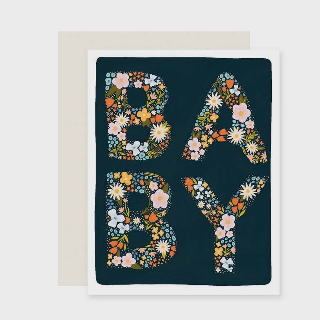 Baby Card | Floral Baby Letters