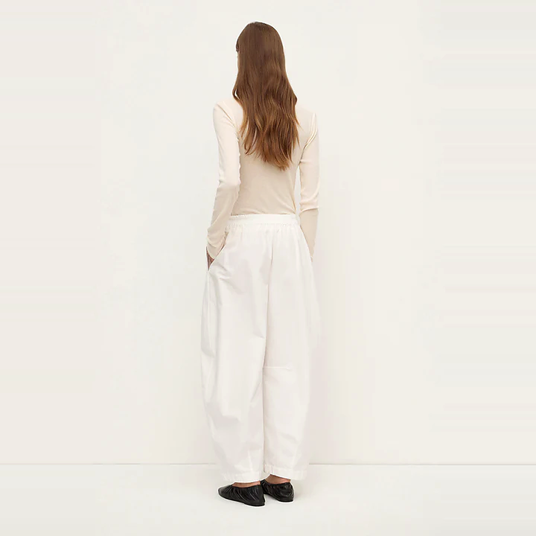 Lola Barrel Pant | White