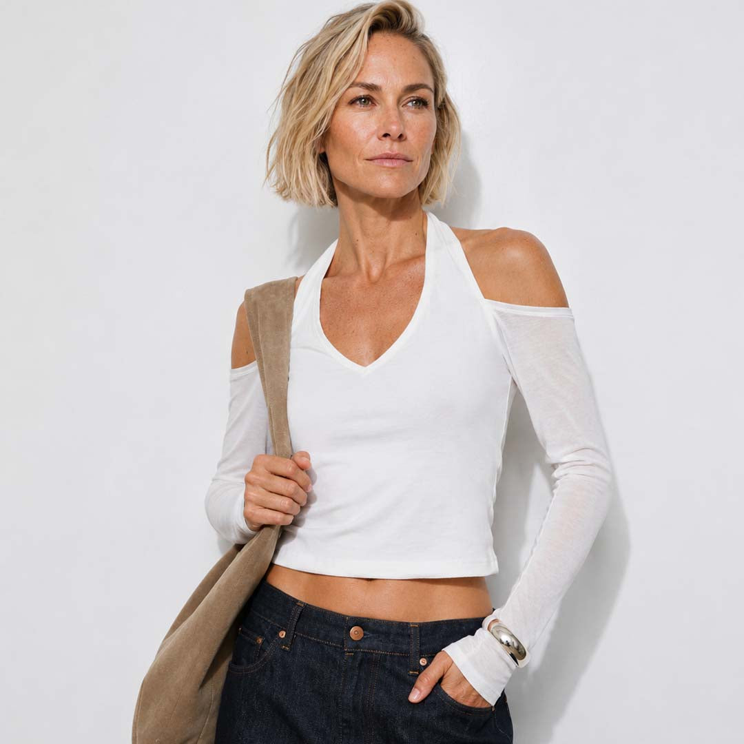 Sienna Cold Shoulder Top | White