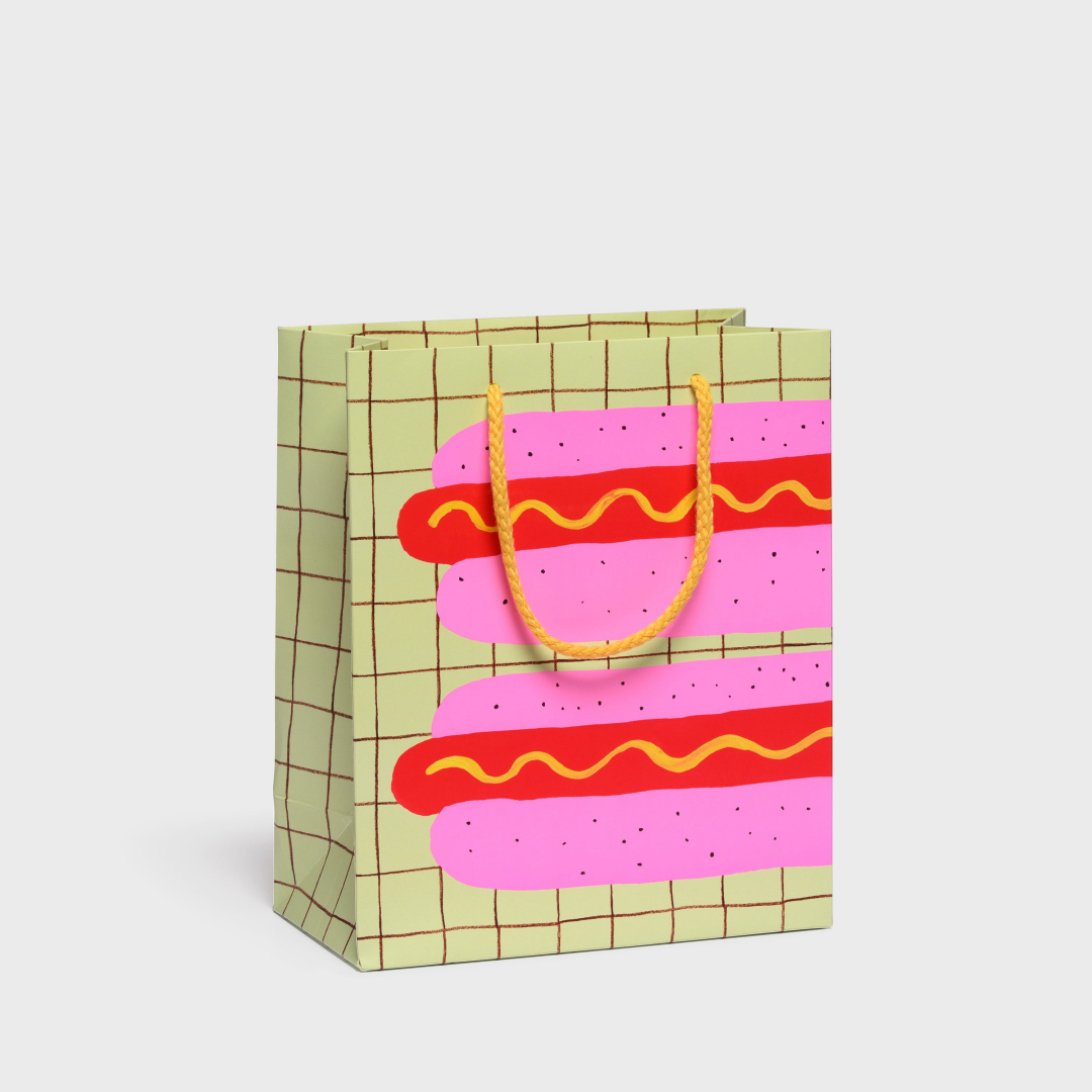 Neon Hot Dog medium gift bag | Medium — Red Cap Cards