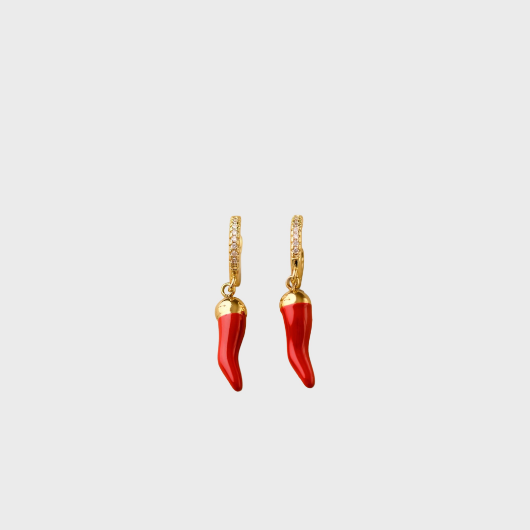Cornicello Earrings - Indigo & Wolfe - product view 1