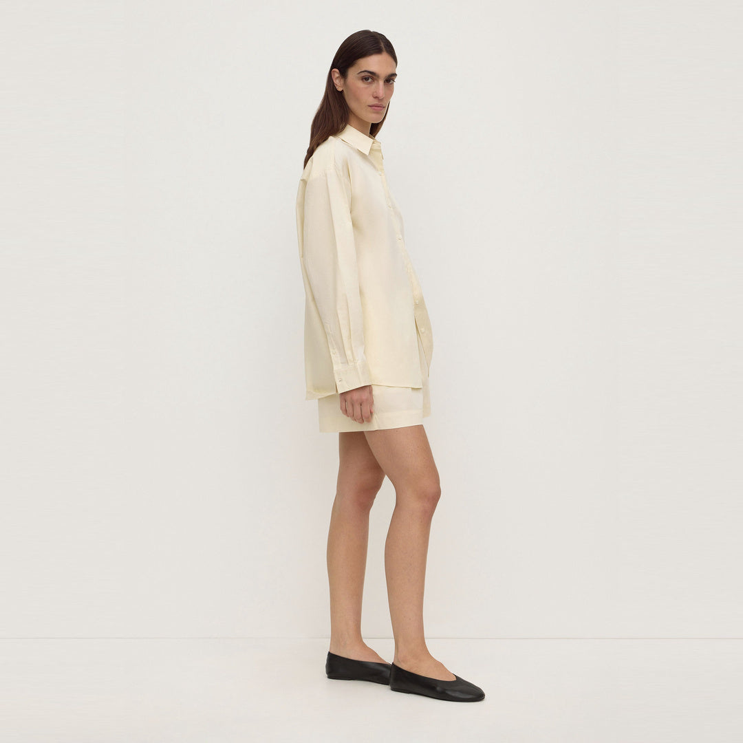 Assembly Label Micha Poplin Long Sleeve Shirt in Vanilla