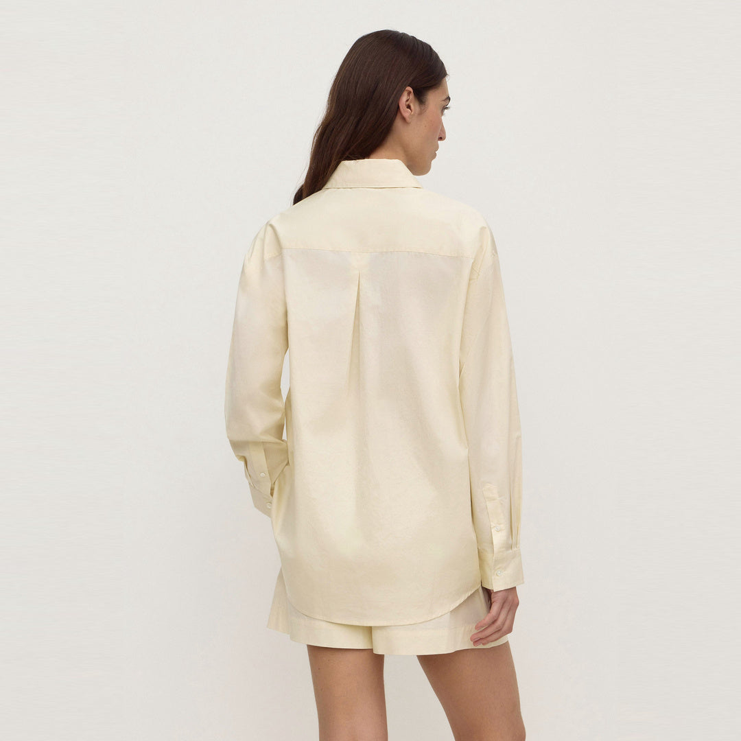 Assembly Label Micha Poplin Long Sleeve Shirt in Vanilla
