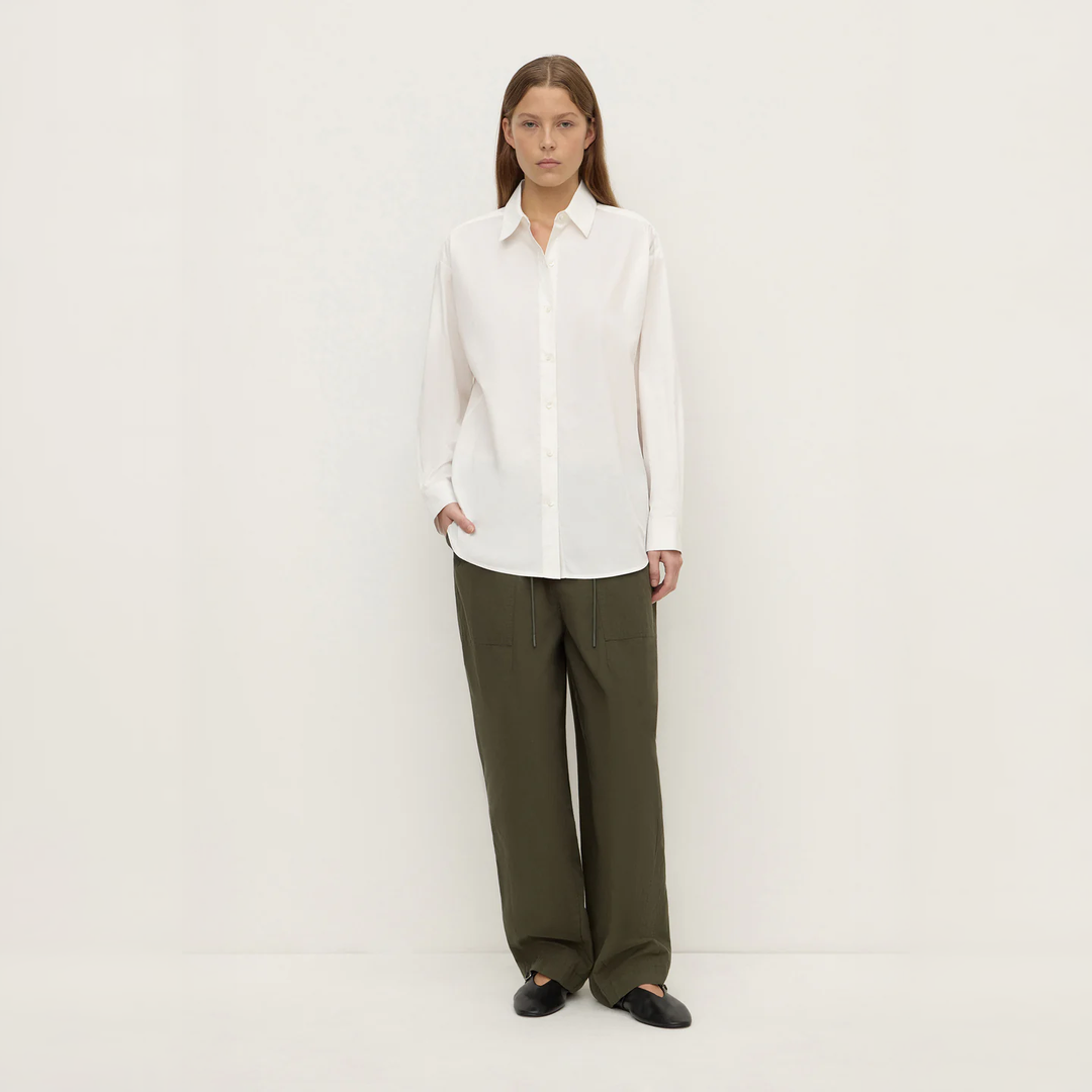 Micha Poplin Shirt | White