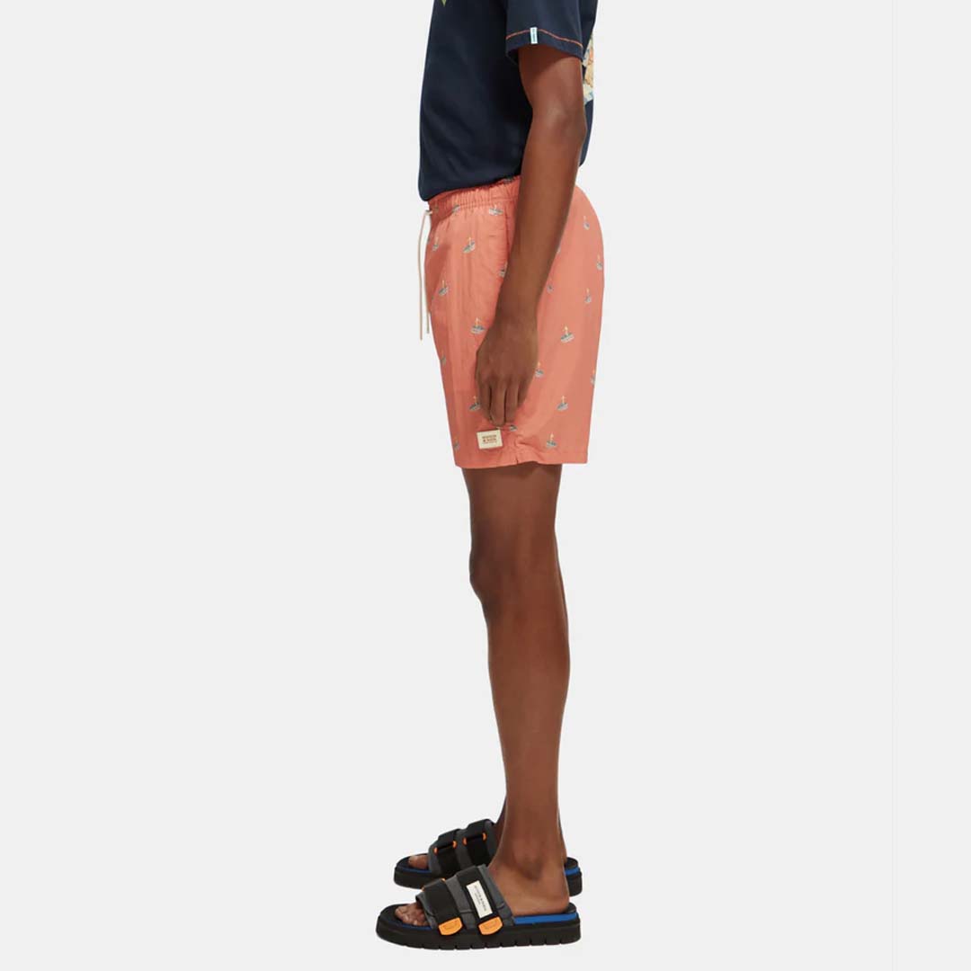 MID-LENGTH MINI PRINTED SWIMSHORT | FLAMINGO SURFER