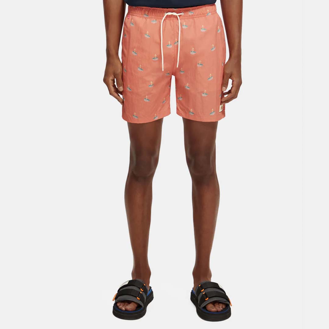 MID-LENGTH MINI PRINTED SWIMSHORT | FLAMINGO SURFER