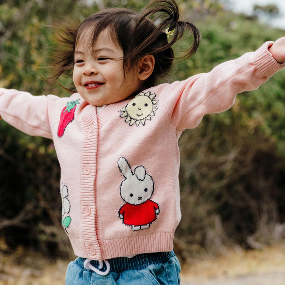 Miffy Knit Cardigan | Soft Pink