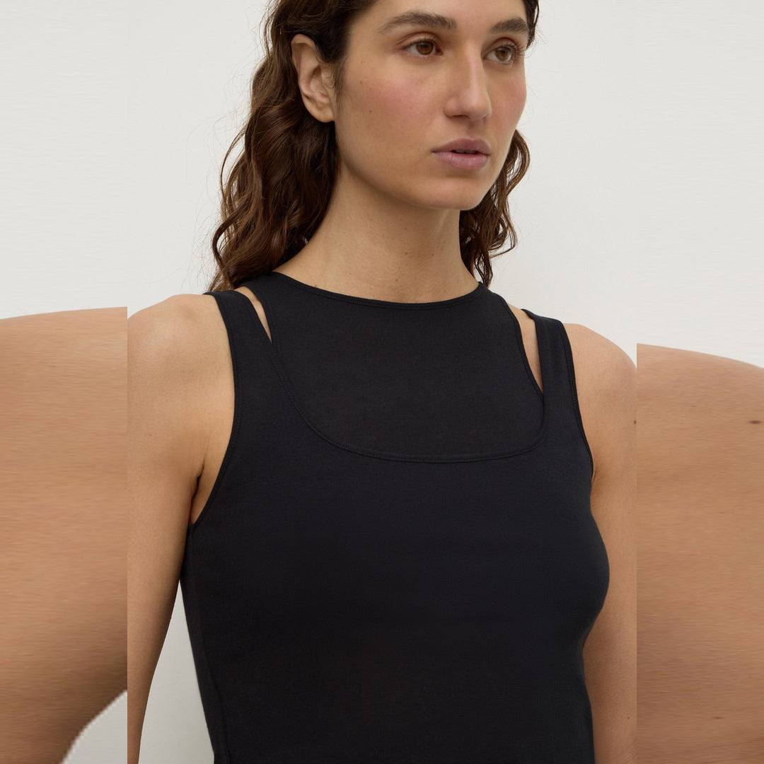 Assembly Label Mika Jersey Layered Tank in Black