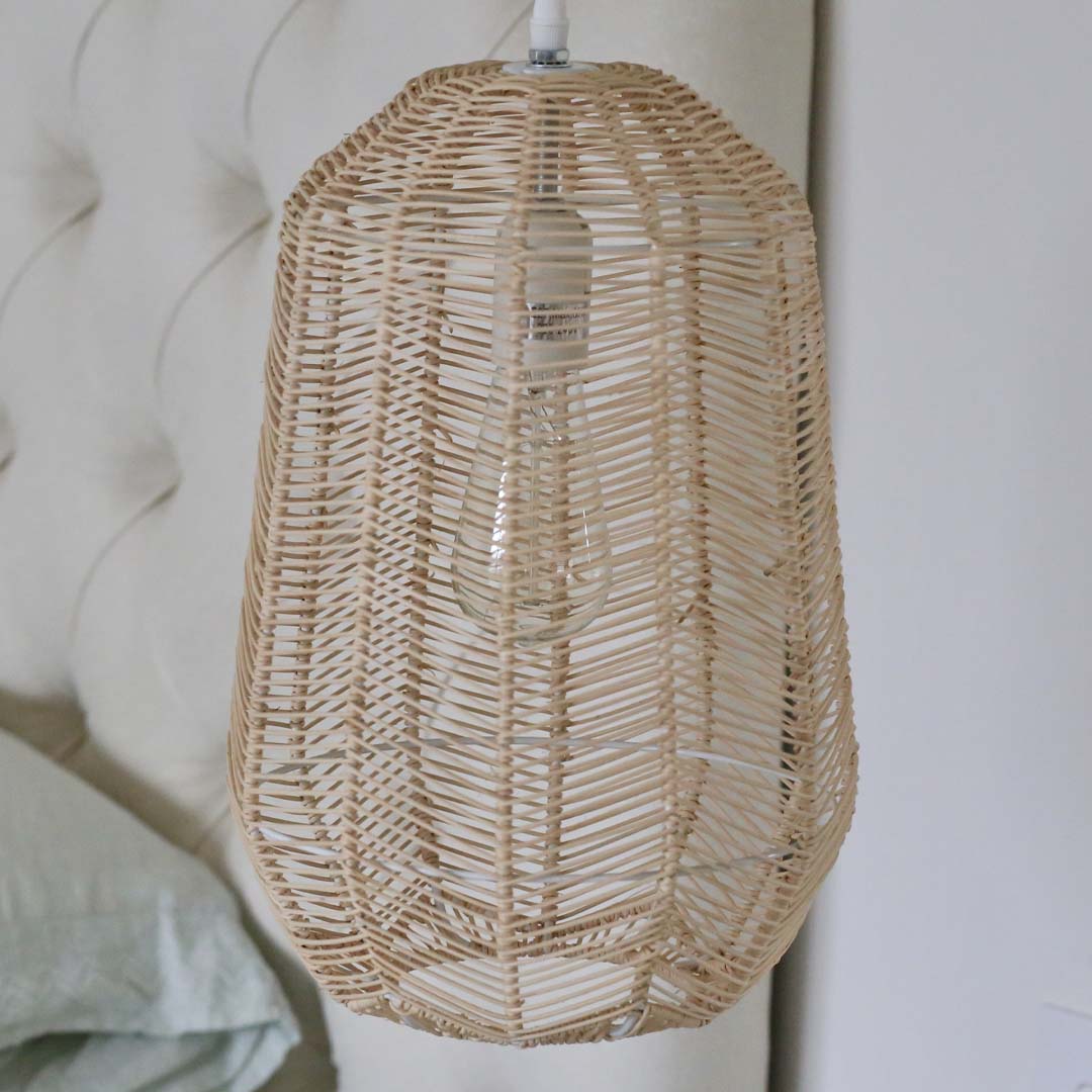 CYLINDRICAL RATTAN PENDANT