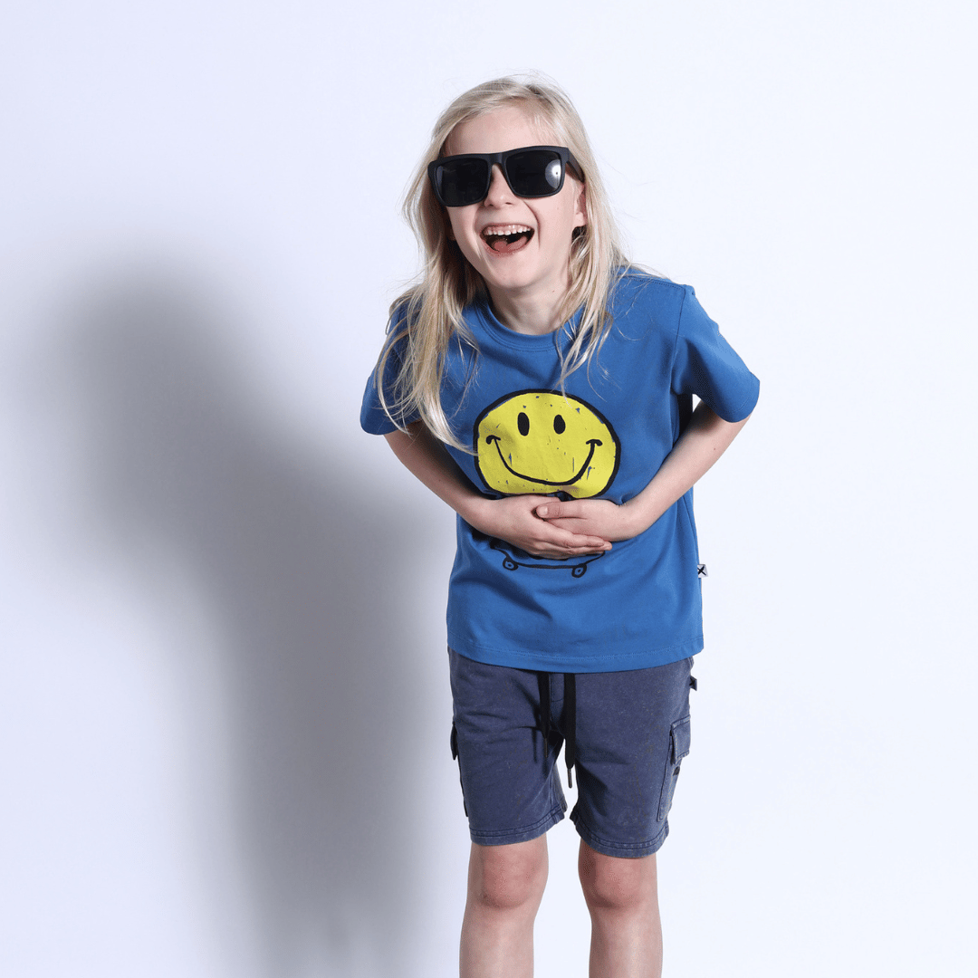 BLASTED DELUXE CARGO SHORT | BRIGHT BLUE WASH