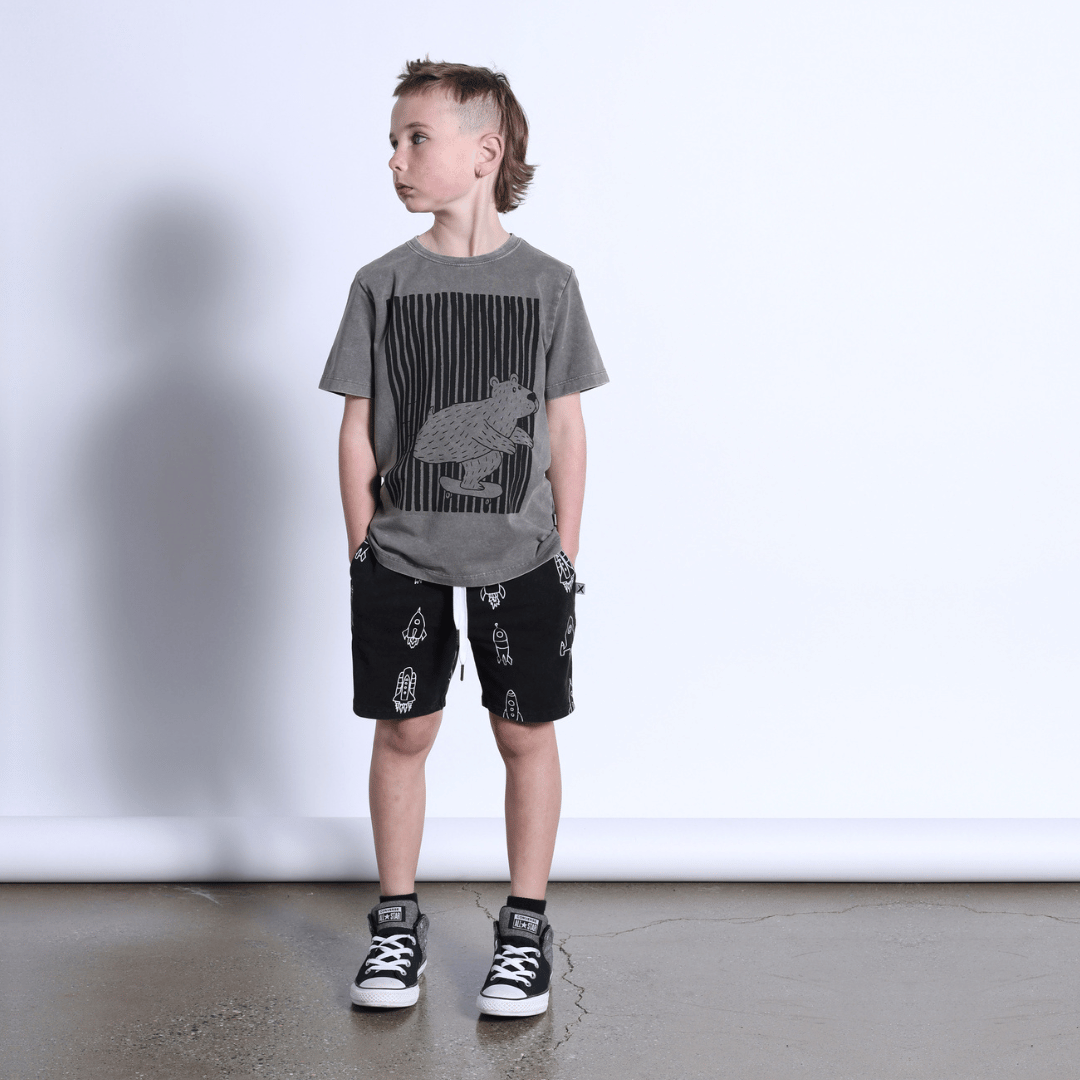 ROCKETS SHORT - BLACK WASH