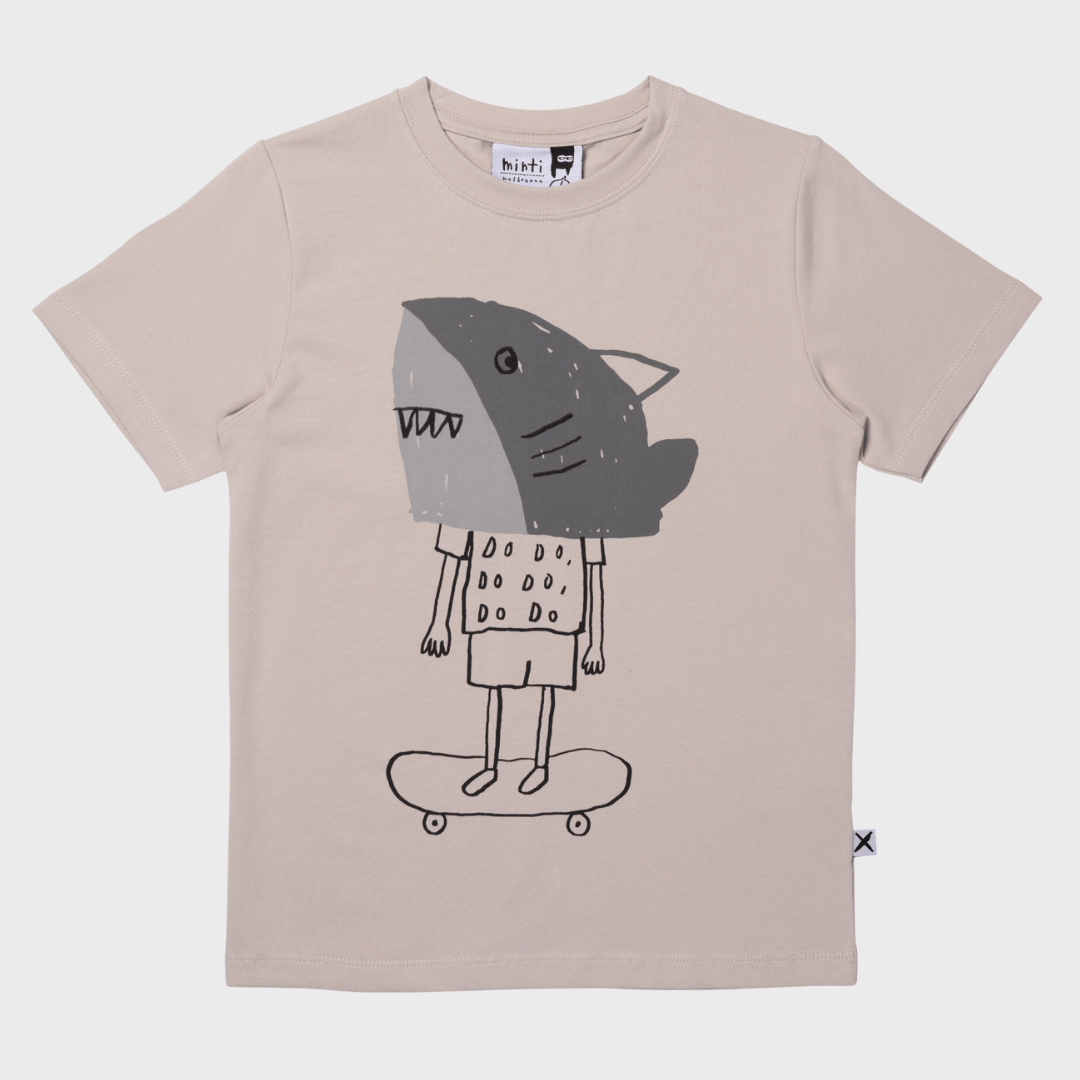 SHARK MASK TEE - CHALK