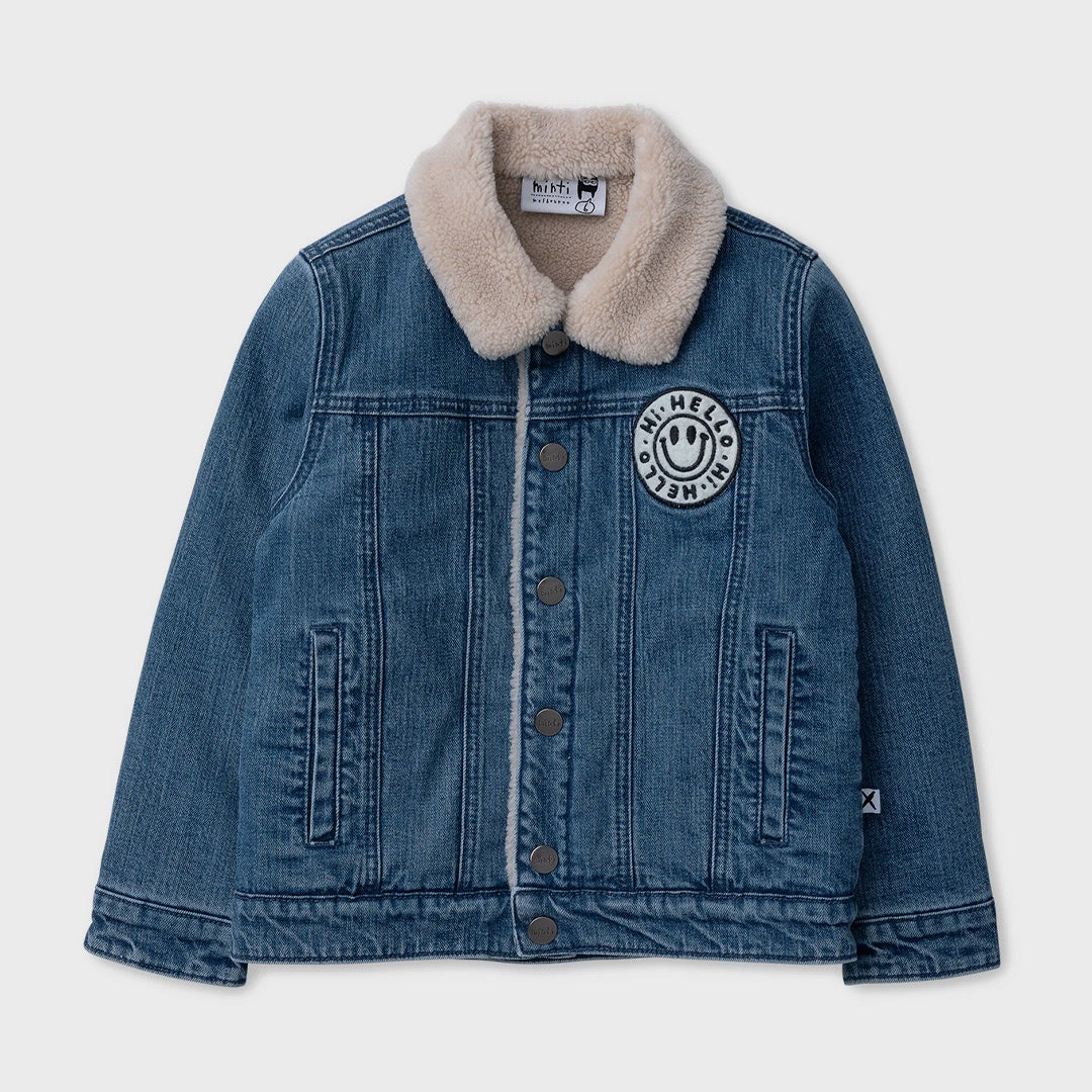 Teddy Lined Denim Bomber | Indio Wash