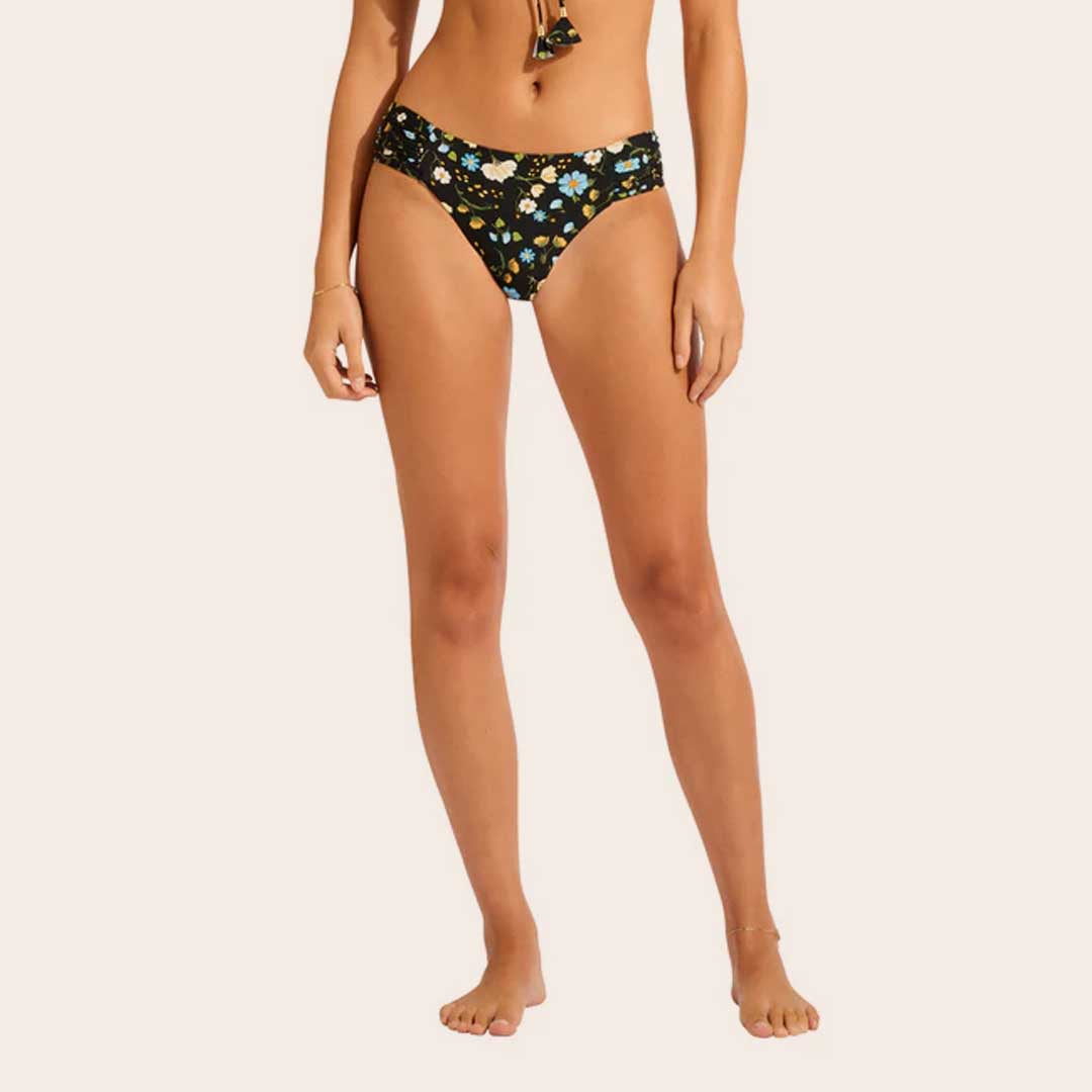 Modern Romance Ruched Side Retro Pant | Black