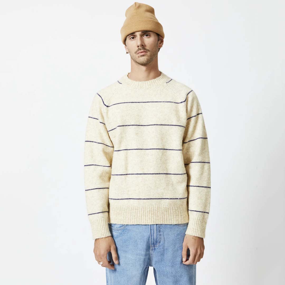 ALTONA RECYCLED KNIT | NATURAL/NAVY