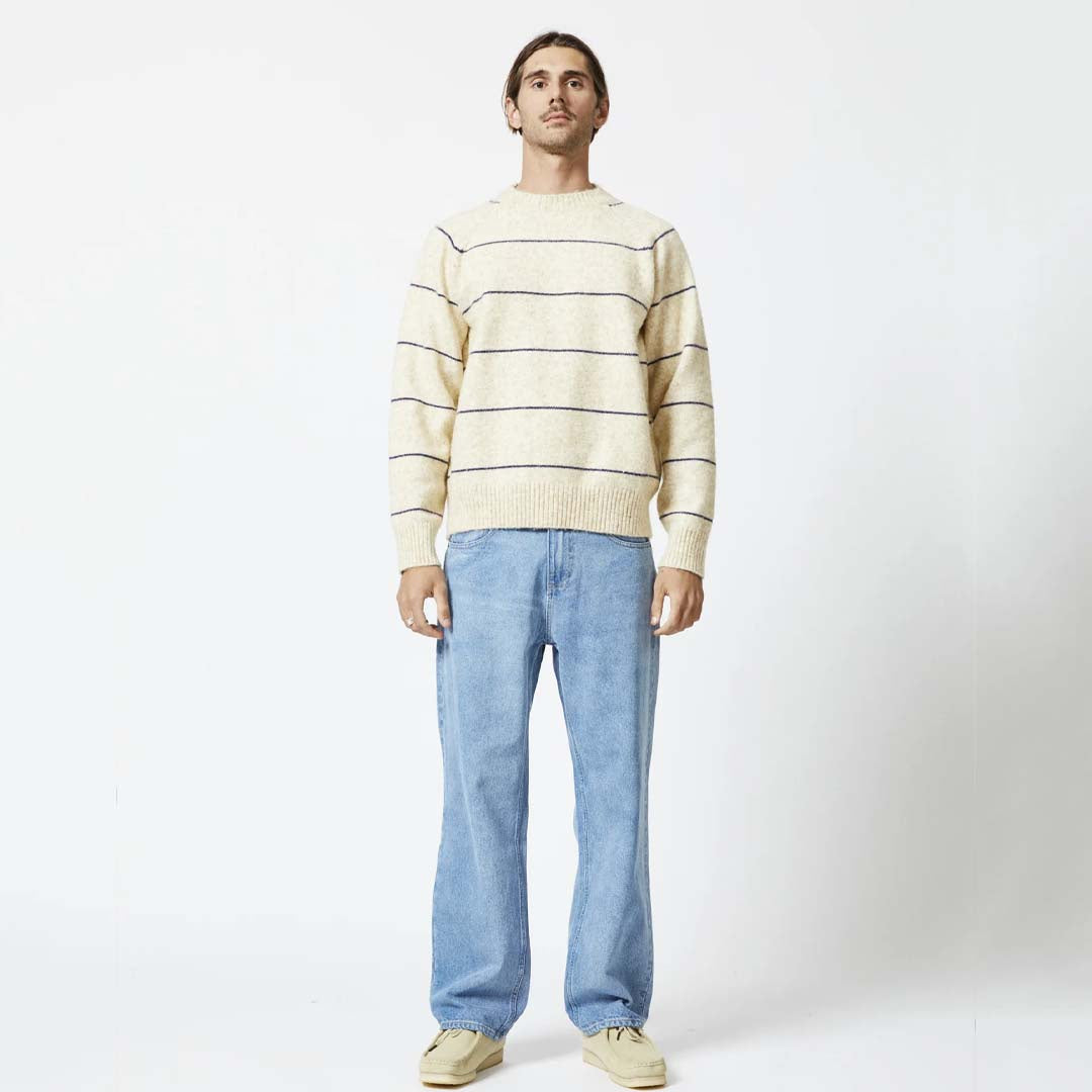 ALTONA RECYCLED KNIT | NATURAL/NAVY