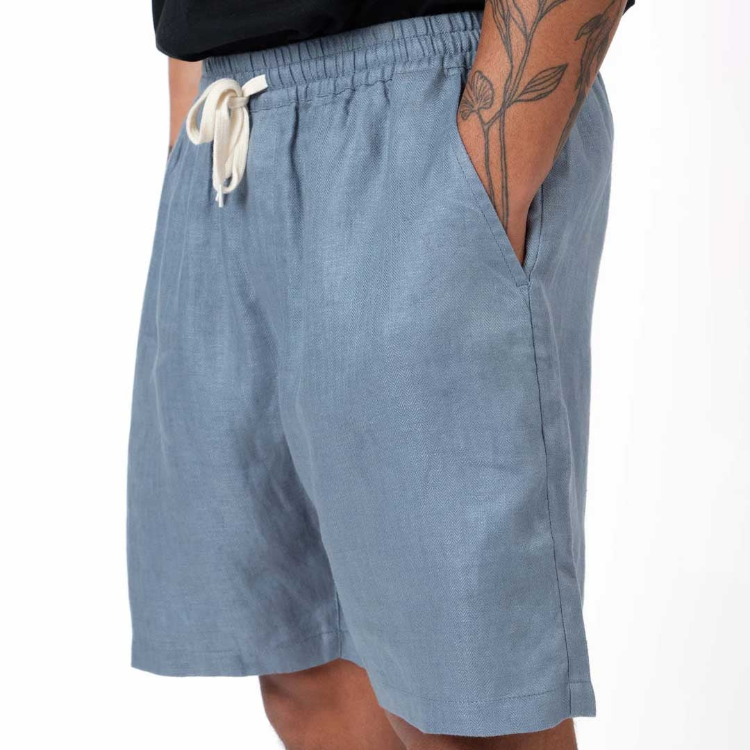Burbank Herringbone Short | Slate Blue
