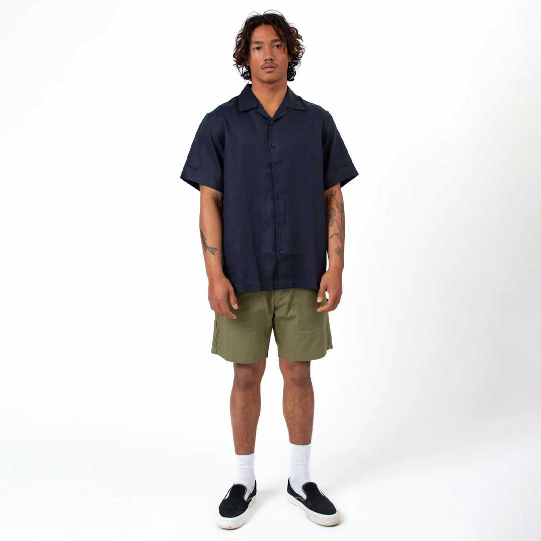 Cuban Shirt | Navy Linen