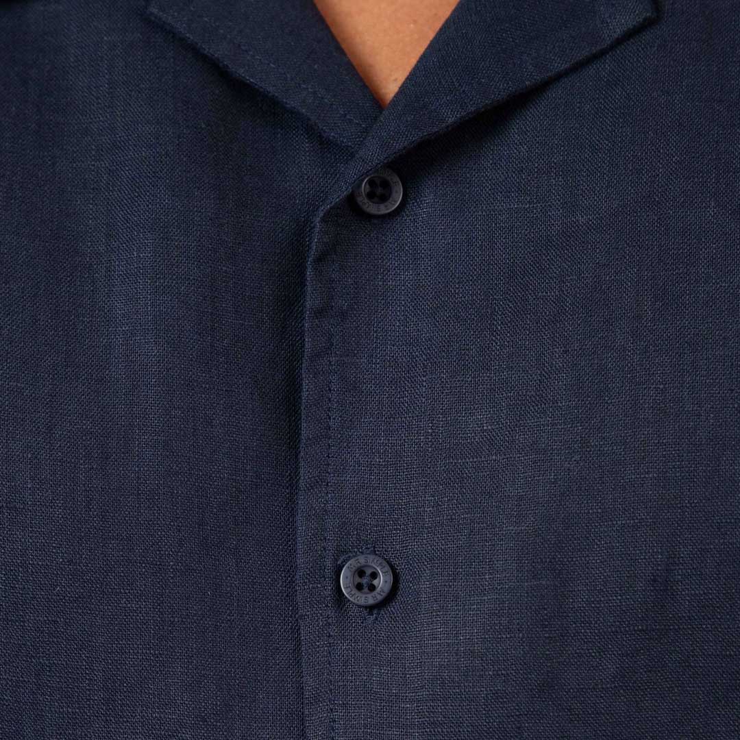 Cuban Shirt | Navy Linen