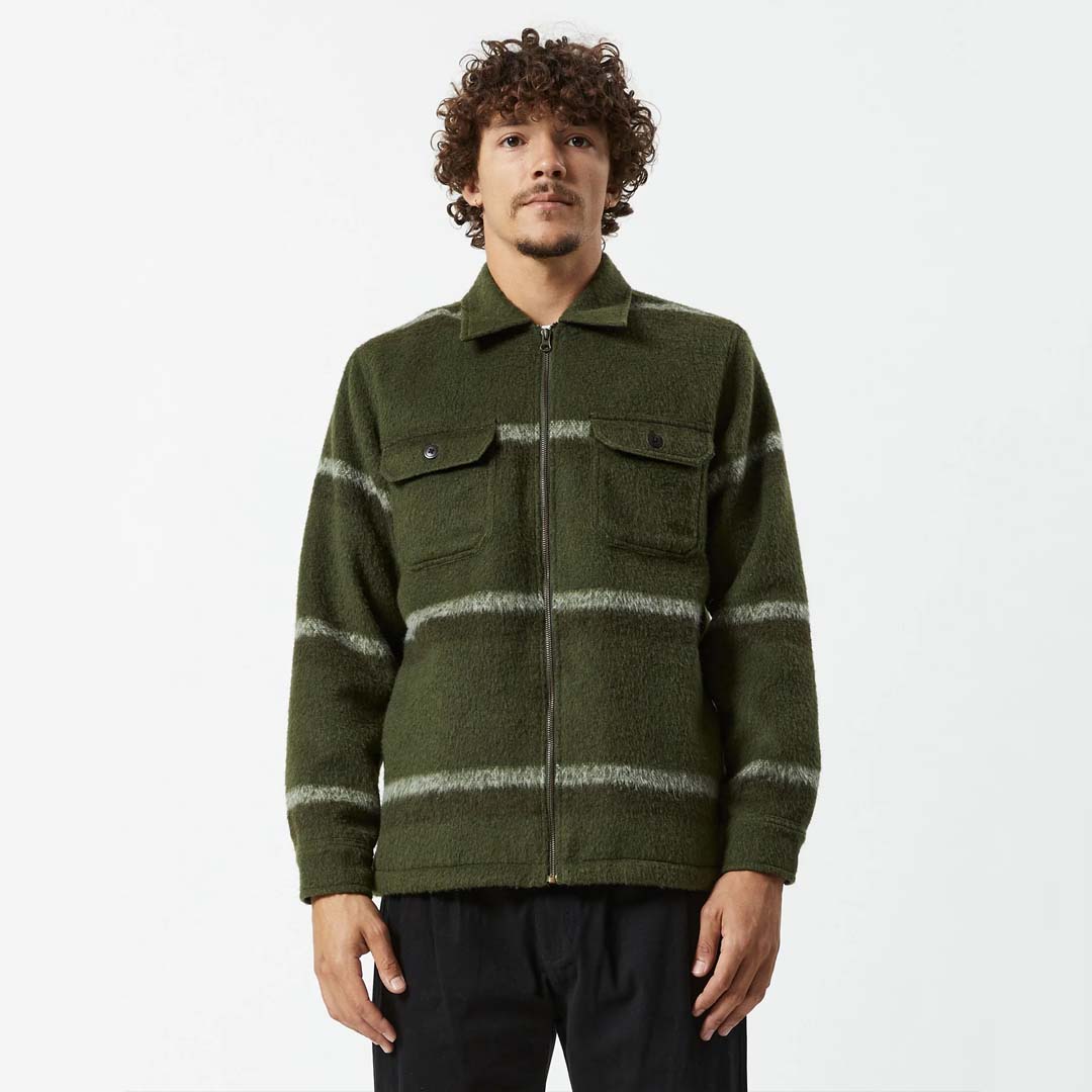 LUMBERJACK ZIP THRU JACKET | ARMY STRIPE