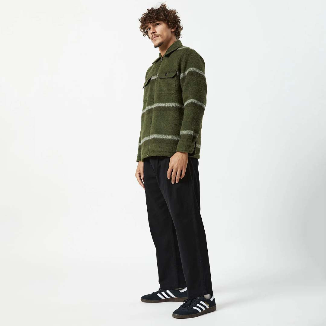 LUMBERJACK ZIP THRU JACKET | ARMY STRIPE