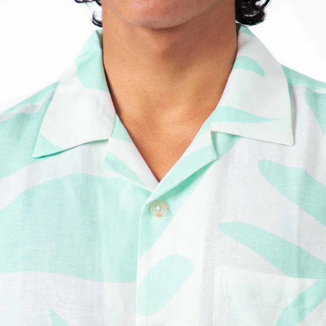 Palm Cuban Shirt | Light Blue