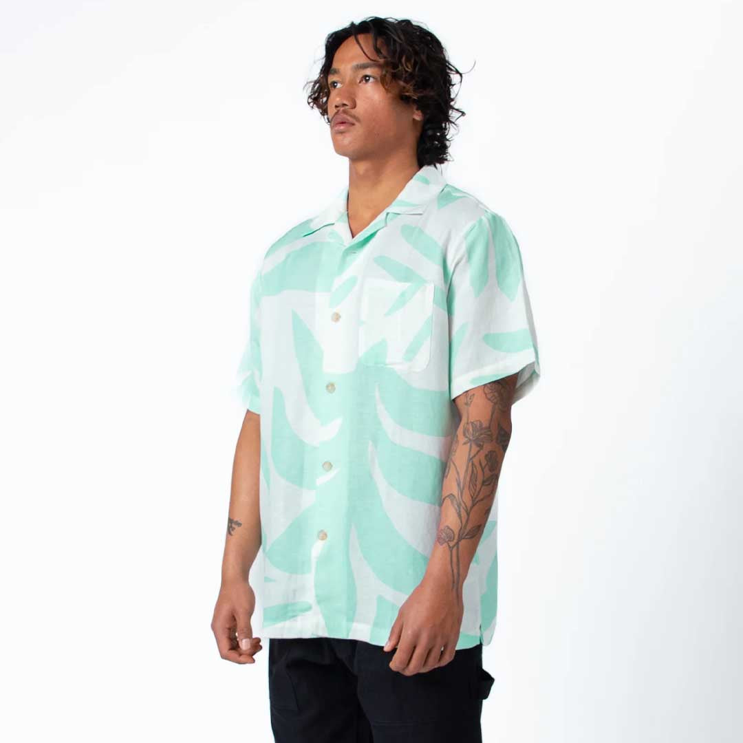 Palm Cuban Shirt | Light Blue