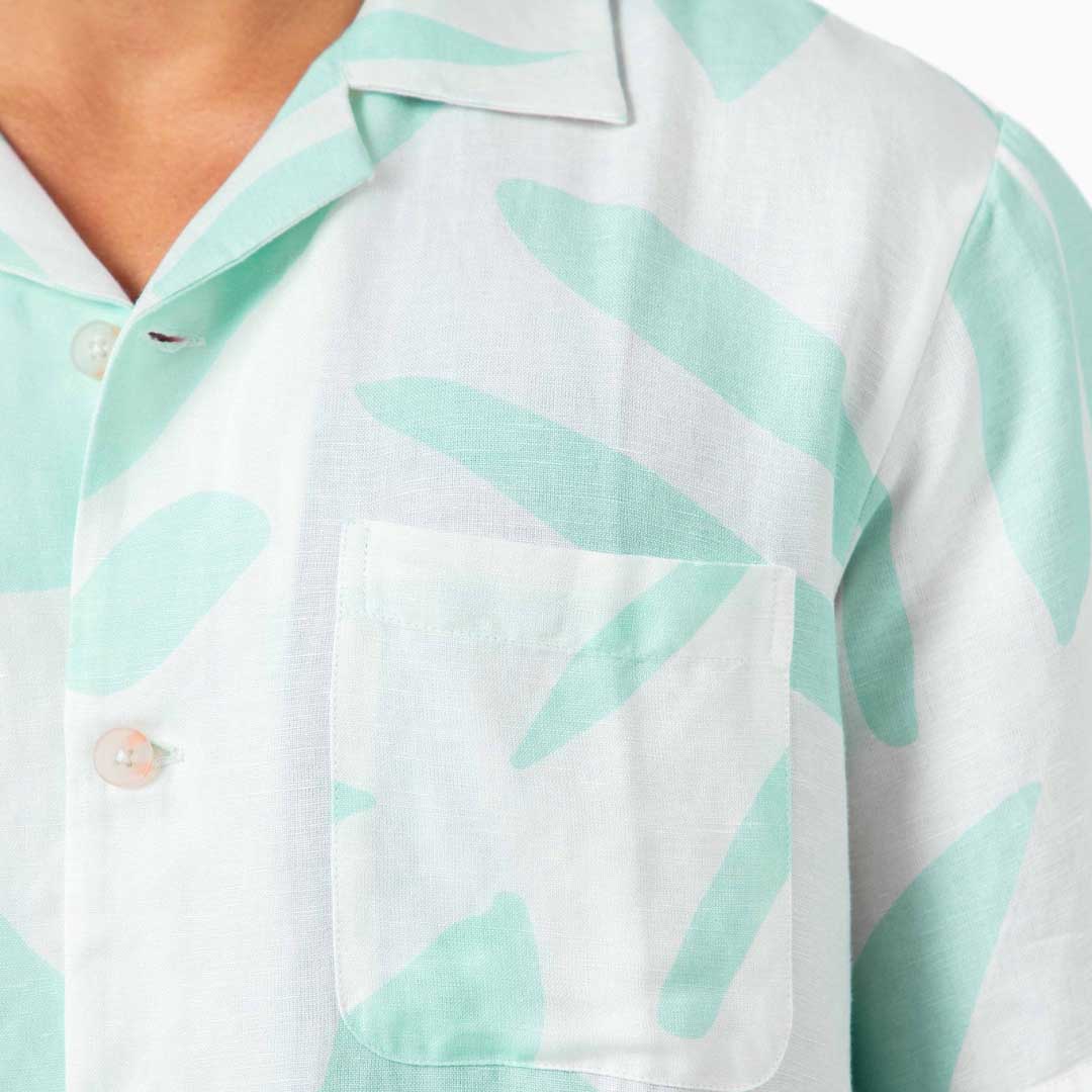 Palm Cuban Shirt | Light Blue