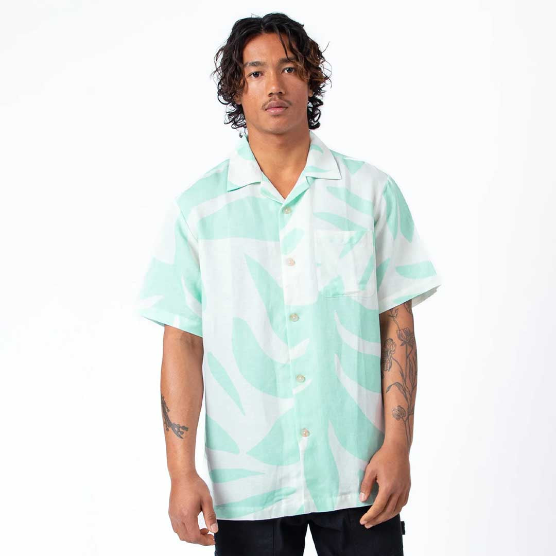 Palm Cuban Shirt | Light Blue
