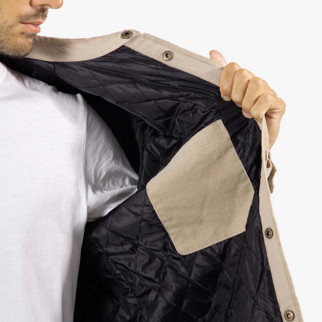 QUILTED CORD JACKET | STONE