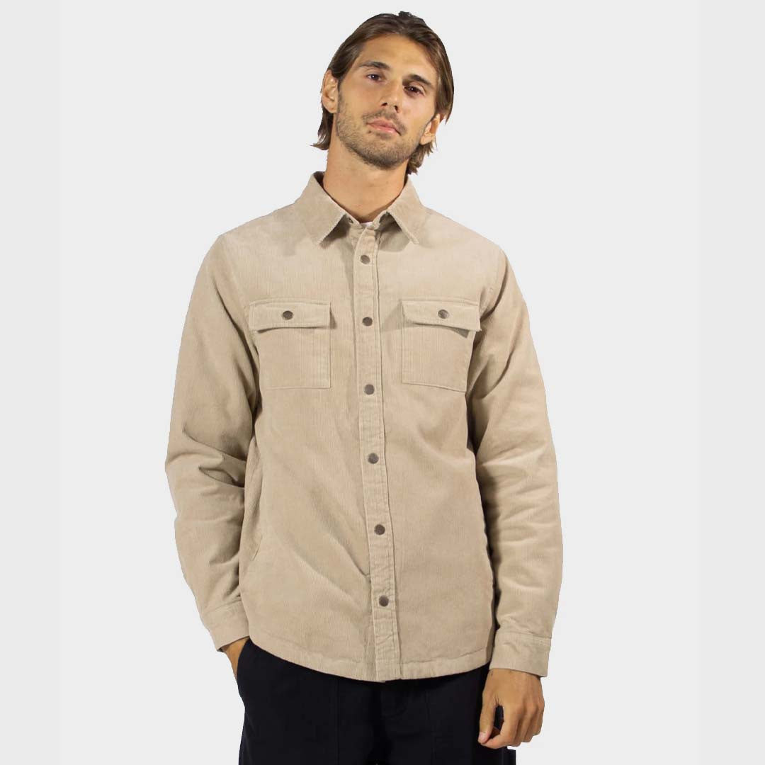 QUILTED CORD JACKET | STONE