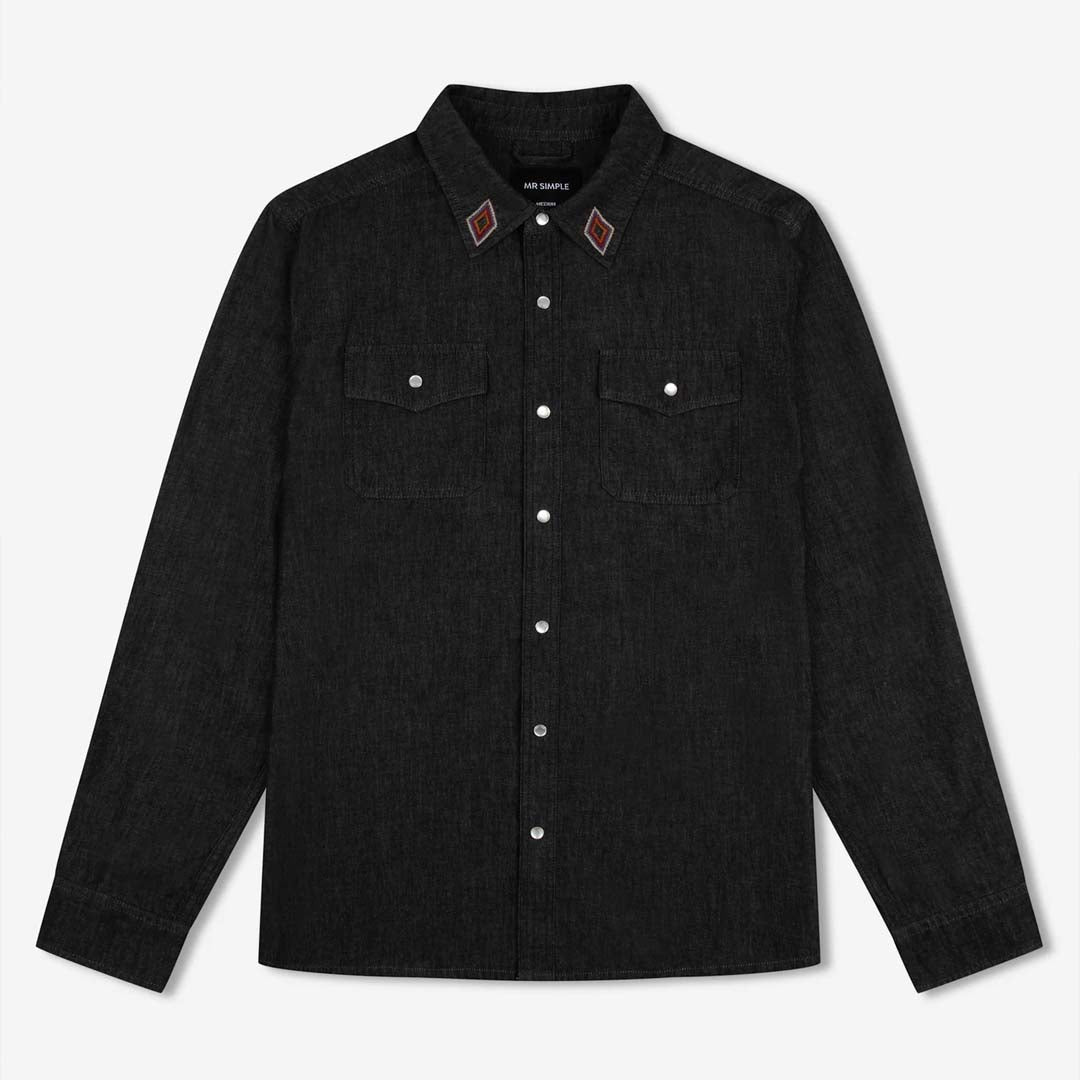 RANCHO LS SHIRT | BLACK CHAMBRAY