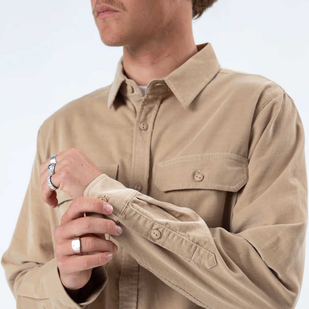 Sawyer Cord Long Sleeve Shirt | Stone